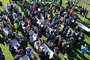 Hoards of hungry Bay of Plenty Polytechnic students have succeeded in breaking a Guinness World Records' record. Polytechnic students, staff and visitor in town for re-orientation week gathere from midday in an attempt to break the world record for the most people dipping egg soldiers simultaneously.